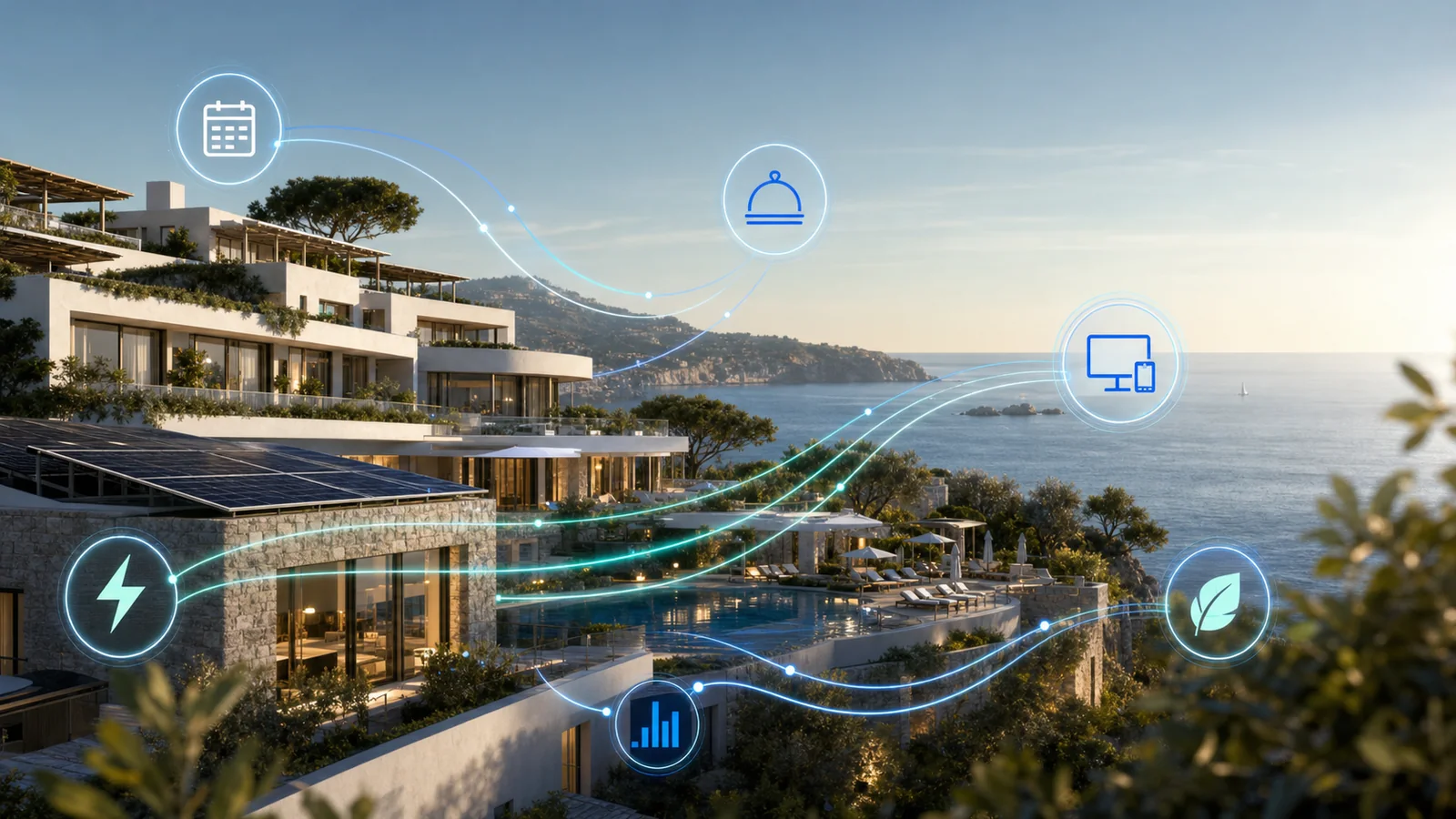 Struttura turistica sostenibile collegata a sistemi digitali, automazioni e monitoraggio energetico