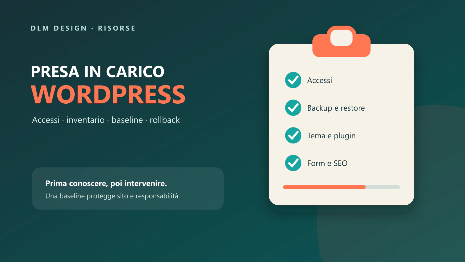 Come prendere in carico un sito WordPress esistente senza rischi